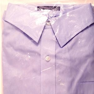 Mens Wrinkle Free Dress Shirt Light Blue M 16-33